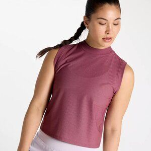 Calia Women's Open Mesh Mock Neck Tank in Mauveberry size L NWT